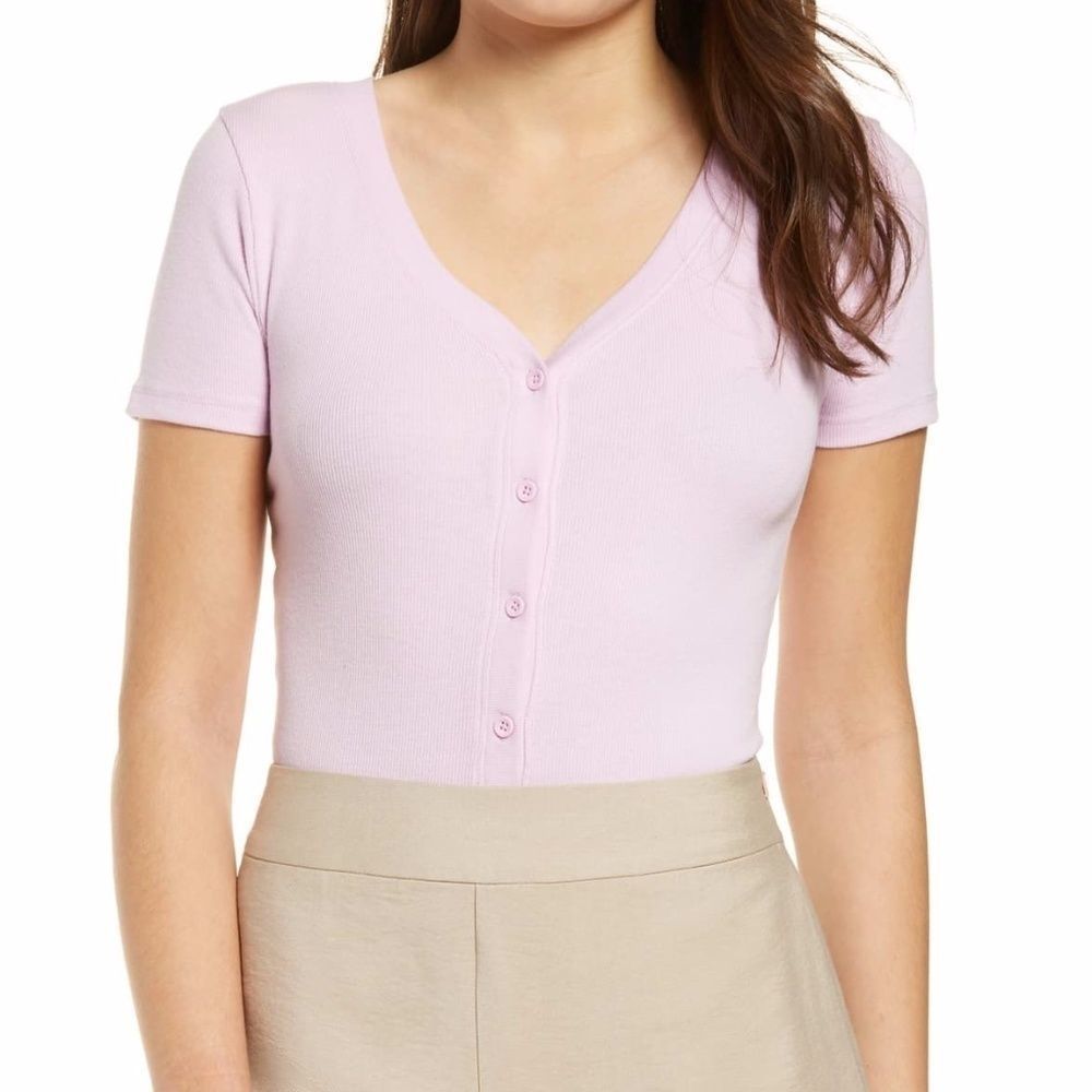 HOST PIC NWT‎ BP Button Front Ribbed Bodysuit L